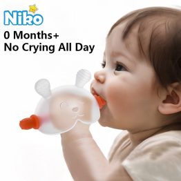 NIKO Baby Teether Rabbit Teething Toys for Newborn Baby Nursing Teether for Baby Prevent Eat Hand Silicone Toy BPA Free