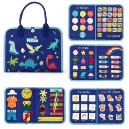 NIKO Busy Board Montessori Toy Early Education Toy Learning Board Activity Busy Book Sensory Toy for Baby Toddler Kids Gifts