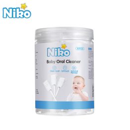 NIKO 30pcs Medical Cotton Swab Gauze Baby Oral Tongue Cleaner Disposable Infant Toothbrush